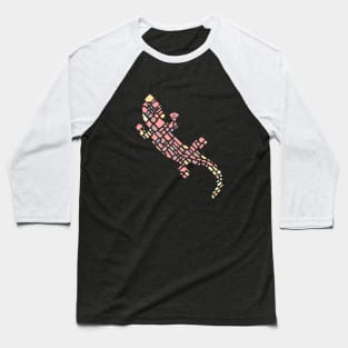 Cute mosaic pink lizard Baseball T-Shirt